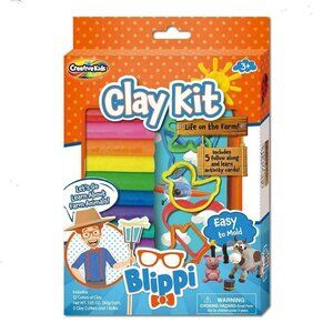 Blippi Creative Kids Clay Kit Life On The Farm W/ 12 Colors & Tools For Ages 3+